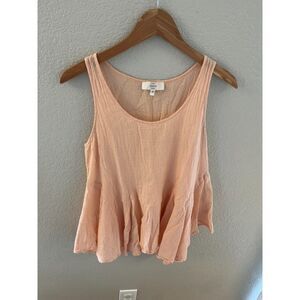 Entro Womens Diamond Weave Flowy Pink Peach Tank Top Medium